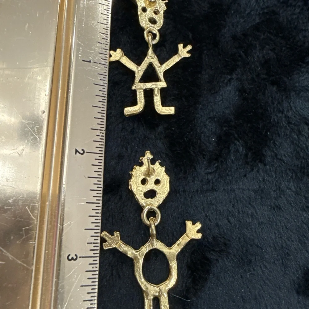 Gold Tone Abstract‎ Boy and Girl